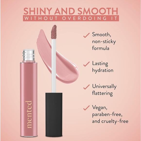 Mented Cosmetic Lip Gloss Moisture Lipstick Cruelty Free Vegan Pink About Me NEW - Picture 4 of 7